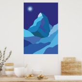 Matterhorn berg. Winternacht Poster (Keuken)