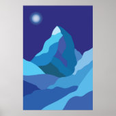Matterhorn berg. Winternacht Poster (Voorkant)