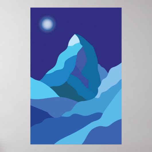Matterhorn berg. Winternacht Poster (Voorkant)