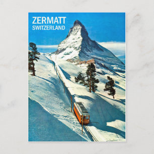 Matterhorn berg, Zwitserland, Zermatt, vintage Briefkaart