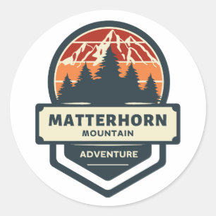 Matterhorn bergtop klimmen en wandelen ronde sticker