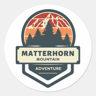 Matterhorn bergtop klimmen en wandelen ronde sticker