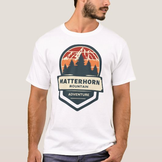 Matterhorn bergtop klimmen en wandelen t-shirt (Voorkant)