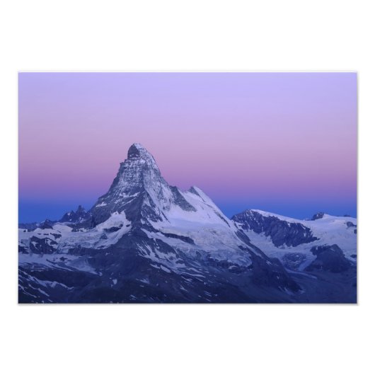 Matterhorn bij zonsopgang, Zermatt, Zwitserse Alpe Foto Afdruk (Voorkant)