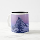 Matterhorn bij zonsopgang, Zermatt, Zwitserse Alpe Tweekleurige Koffiemok (Voorkant links)
