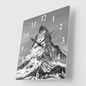 Matterhorn Black en White Vierkante Klok (Hoek)