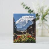 Matterhorn en Zermatt-dorpshuizen, Zwitserland Briefkaart (Staand voorkant)