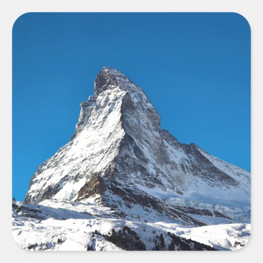 Matterhorn foto vierkante sticker (Voorkant)