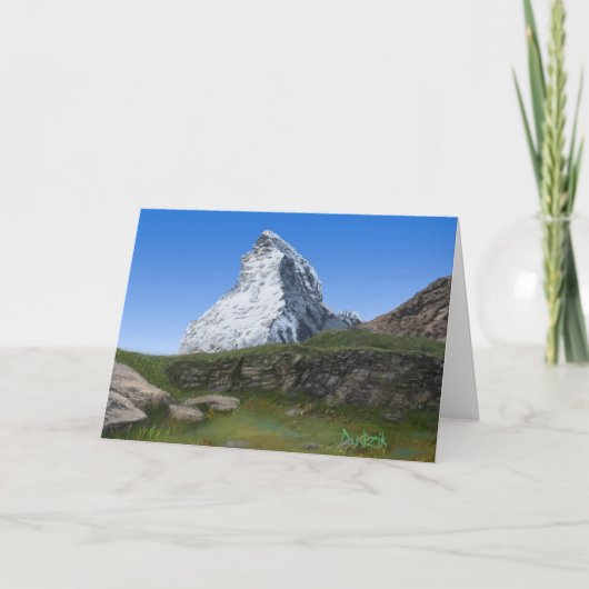 Matterhorn in Zwitserland Aanmoediging van Verse J Bedankkaart (Voorkant)