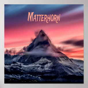 Matterhorn Mountain Europe Alps Zwitserland Italië Poster
