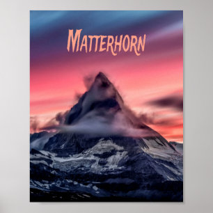 Matterhorn Mountain Europe Alps Zwitserland Italië Poster