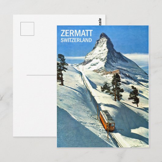 Matterhorn Mountain, Zwitserland, Zermatt,  Briefkaart (Voorkant / Achterkant)