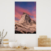 Matterhorn Peak Zwitserland Zonsondergang Poster (Keuken)