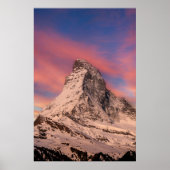 Matterhorn Peak Zwitserland Zonsondergang Poster (Voorkant)