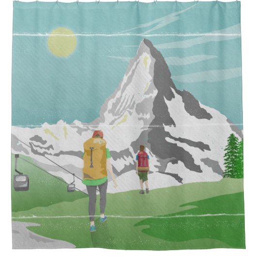 Matterhorn reisposter Zwitserland Douchegordijn (Voorkant)