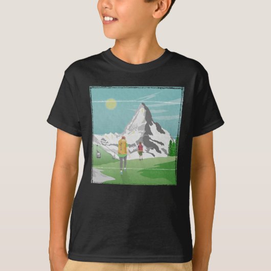 Matterhorn reisposter Zwitserland T-shirt (Voorkant)