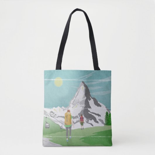 Matterhorn reisposter Zwitserland Tote Bag (Voorkant)