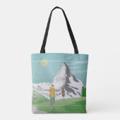 Matterhorn reisposter Zwitserland Tote Bag (Achterkant)