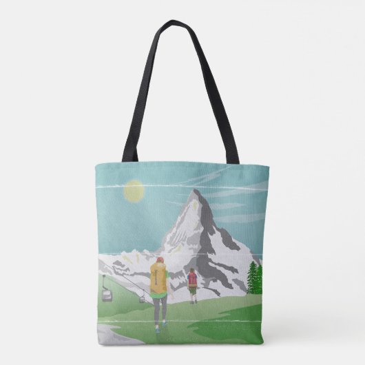 Matterhorn reisposter Zwitserland Tote Bag (Achterkant)