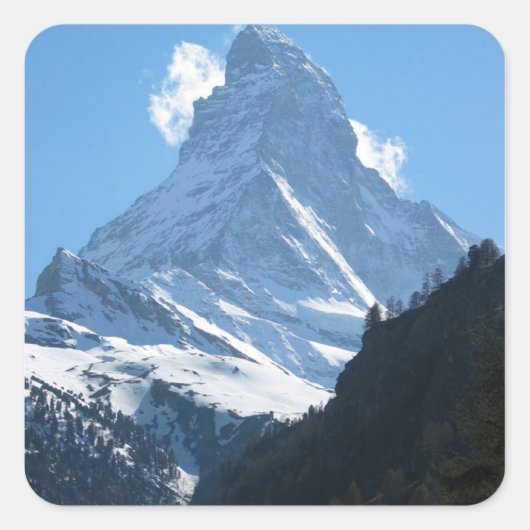 Matterhorn van Zermatt Vierkante Sticker (Voorkant)