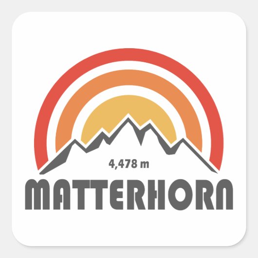 Matterhorn Vierkante Sticker (Voorkant)