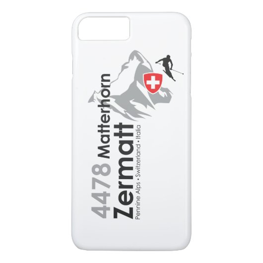 Matterhorn-Zermatt skiing Case-Mate iPhone Case (Achterkant)