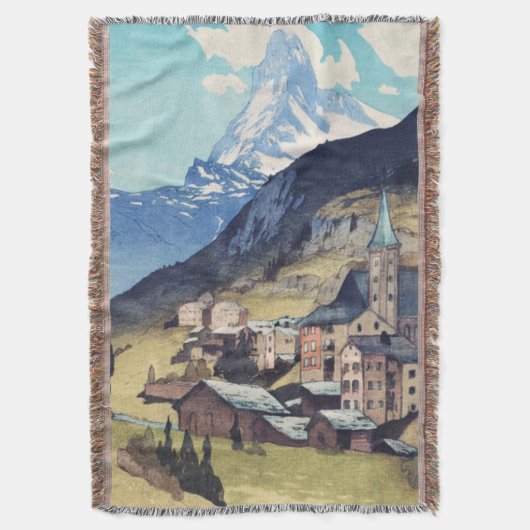 Matterhorn, Zermatt Zwitserland  Art Print Deken (Voorkant Verticaal)