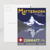 Matterhorn, Zermatt, Zwitserland, Briefkaart (Voorkant / Achterkant)