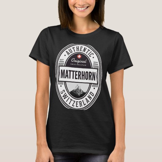 Matterhorn Zermatt Zwitserland Hikers Mountaineeri T-shirt (Voorkant)