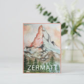 Matterhorn Zermatt Zwitserland Reiskaart Feestdagenkaart (Staand voorkant)