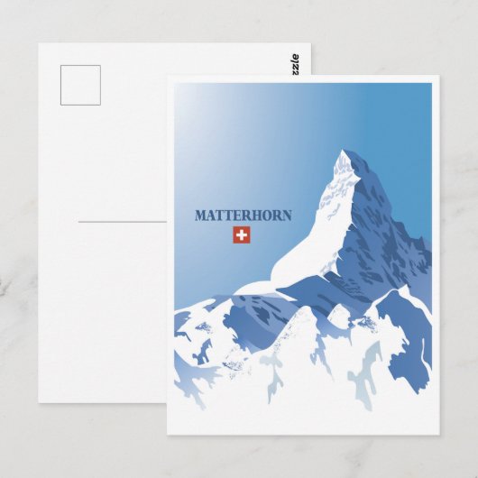 Matterhorn,Zermatt,Zwitserland,Ski Briefkaart (Voorkant / Achterkant)
