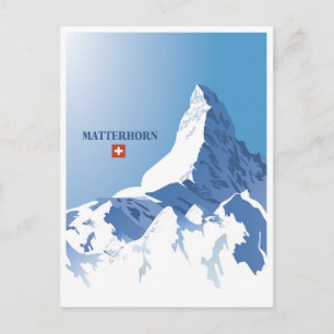 Matterhorn,Zermatt,Zwitserland,Ski Briefkaart