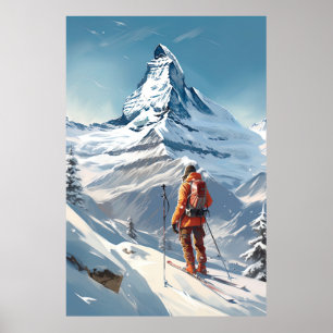 Matterhorn, Zermatt, Zwitserland, Ski Poster