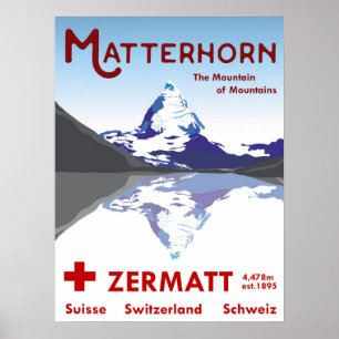 Matterhorn, Zermatt, Zwitserland, Ski Poster