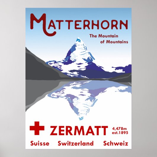 Matterhorn, Zermatt, Zwitserland, Ski Poster (Voorkant)