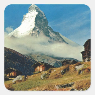 Matterhorn, Zermatt, Zwitserland Vierkante Sticker