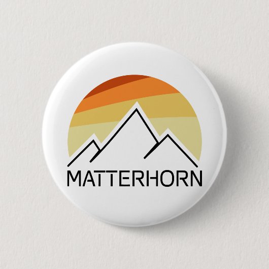 Matterhorn Zwitserland Italië Ronde Button 5,7 Cm (Voorkant)