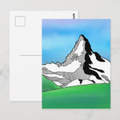 Matterhorn Zwitserland Line art waterverf Briefkaart (Voorkant / Achterkant)