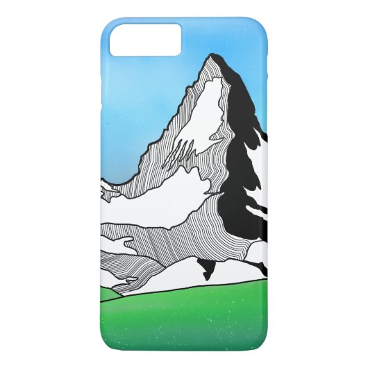 Matterhorn Zwitserland Line art waterverf Case-Mate iPhone Case (Achterkant)