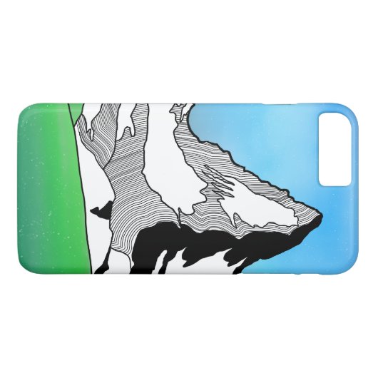 Matterhorn Zwitserland Line art waterverf Case-Mate iPhone Case (Achterkant (Horizontaal))