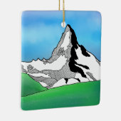 Matterhorn Zwitserland Line art waterverf Keramisch Ornament (Rechts)