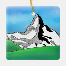 Matterhorn Zwitserland Line art waterverf