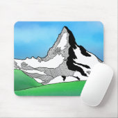Matterhorn Zwitserland Line art waterverf Muismat (Met muis)