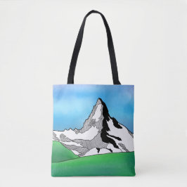 Matterhorn Zwitserland Line art waterverf Tote Bag