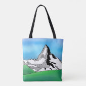 Matterhorn Zwitserland Line art waterverf Tote Bag (Achterkant)