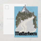 Matterhorn Zwitserland Reisposter Briefkaart (Voorkant / Achterkant)