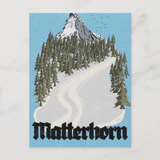 Matterhorn Zwitserland Reisposter Briefkaart (Voorkant)