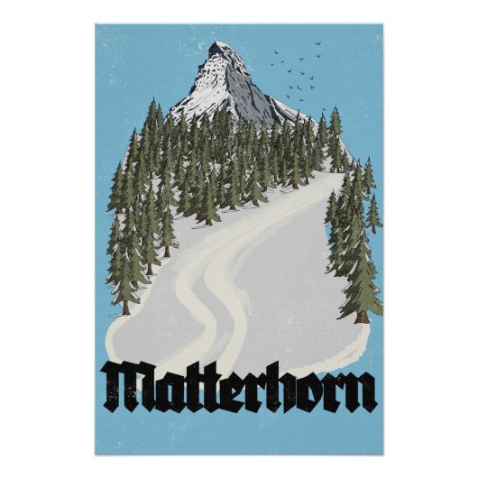 Matterhorn Zwitserland Reisposter Perfect Poster (Voorkant)