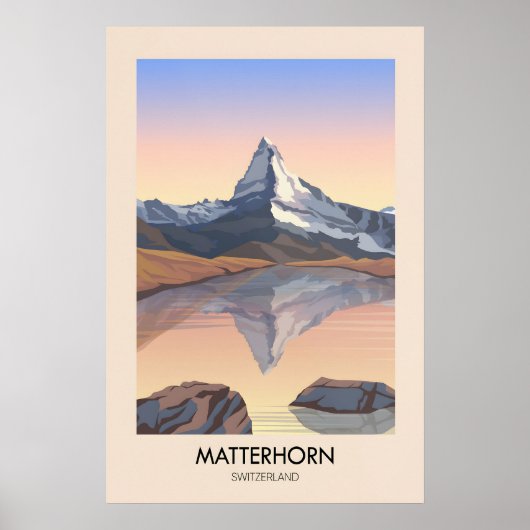 Matterhorn Zwitserland Reisposter Poster (Voorkant)