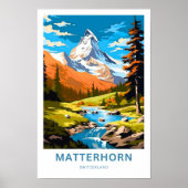 Matterhorn Zwitserland Reisprint Poster (Voorkant)